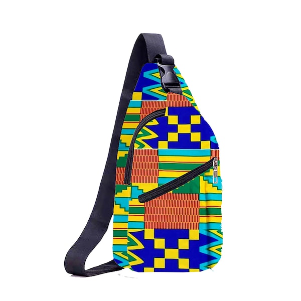 AFRICAN PRINT SLING Bag, Ankara Sling Bag, Ankara Crossbody Bag, Messenger bag, Shoulder Chest Bag, Day Pack Outdoor Bag, travel Sling Bag