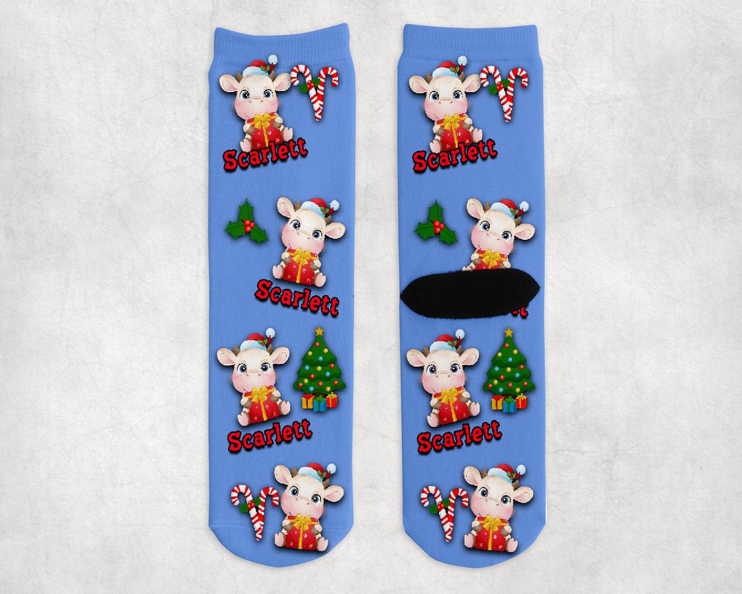 Personalized Kids Socks Kids Christmas Socks Christmas Gift Etsy