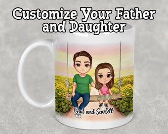 Personalized Coffee Mug for Dad, Birthday Gift For Dad, Father and Daughter Coffee Mug, Mug For Dad From Daughter, Father's Day Mug,