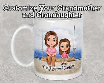 Personalized Coffee Mug for Grandma, Birthday Gift For Grandma, Grandma and granddaughter Coffee Mug, Mug For grandma From child, Grandma