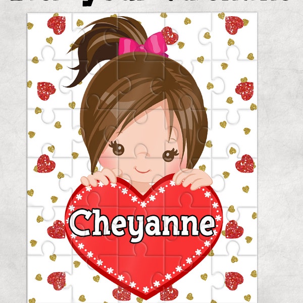 Personalized Valentine's Day Puzzle, Valentine's day gift for kids, Valentine's Day Puzzle For Kids, Valentine for Girls, Valentine For Boys