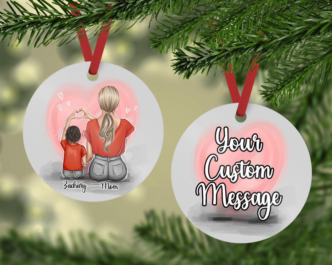 Personalized Ornament for Mom, Mother Son Ornament, Mother and Little ...