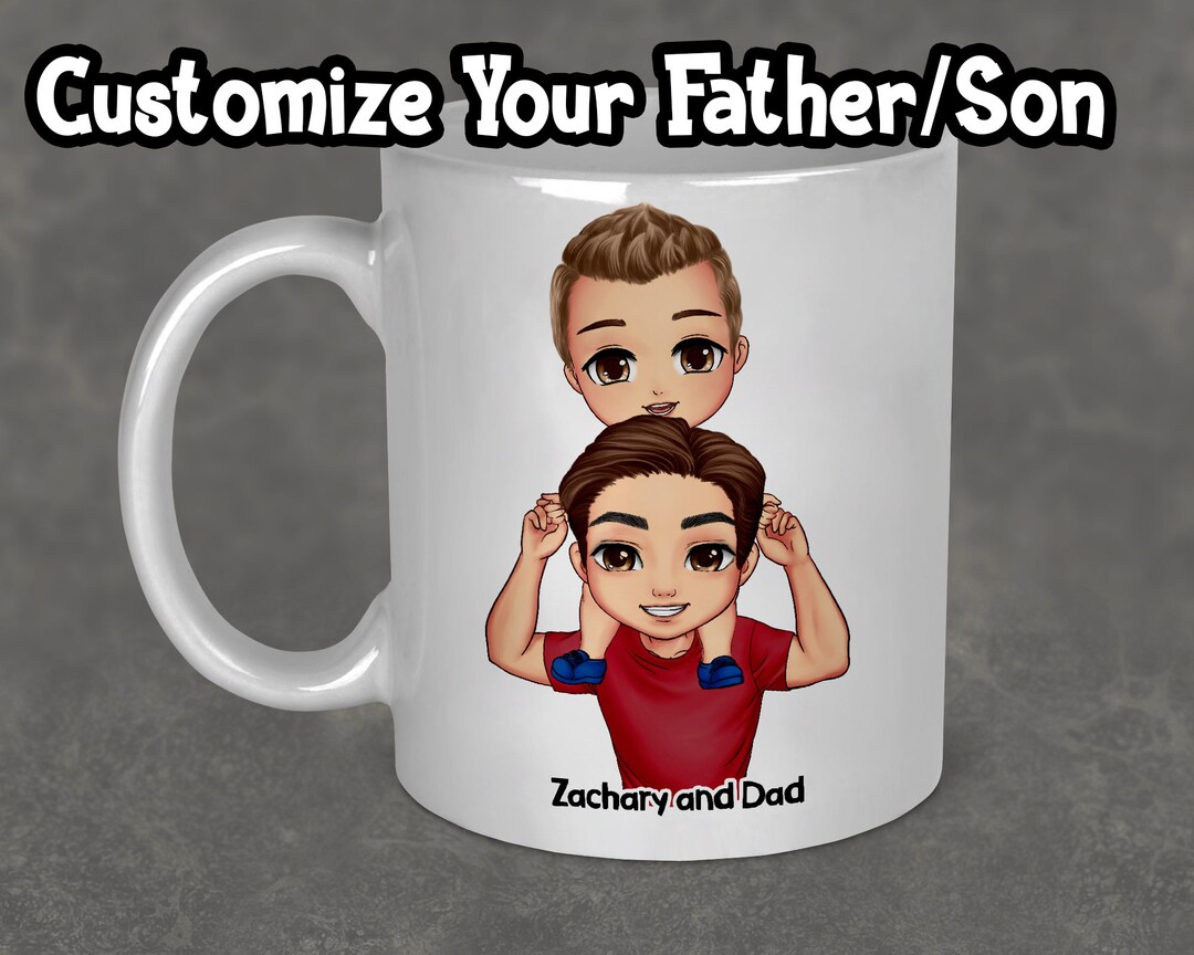 Personalized Father and Son Mug, First Father's Day Gift, Birthday Gift for Dad, Gift for Dad ...