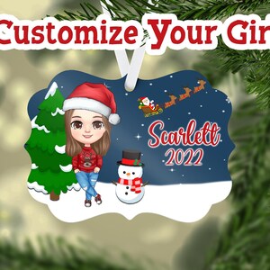 Personalized Christmas Ornament for kids ,Christmas gift for girls, Personalized Ornament For Girls, Gift For Daughter,for Grandaughter