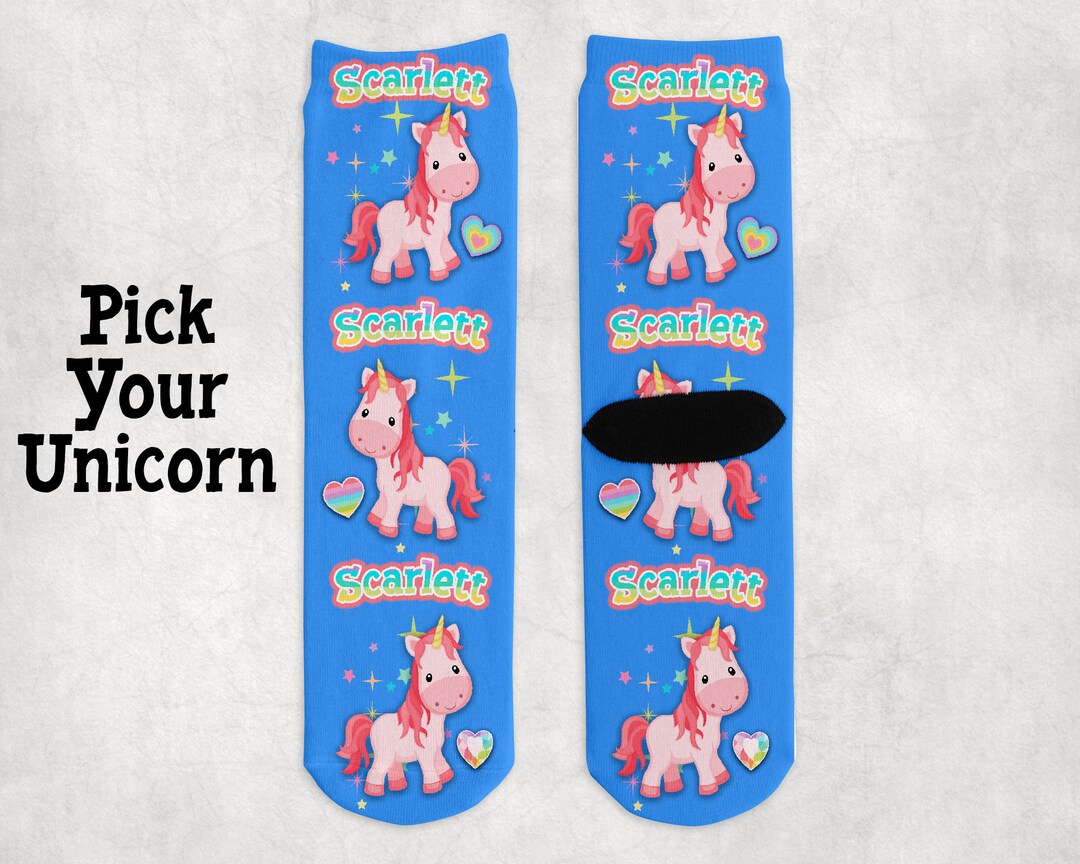 Personalized Kids Socks, Girls Unicorn Socks, Unicorn Birthday Present ...