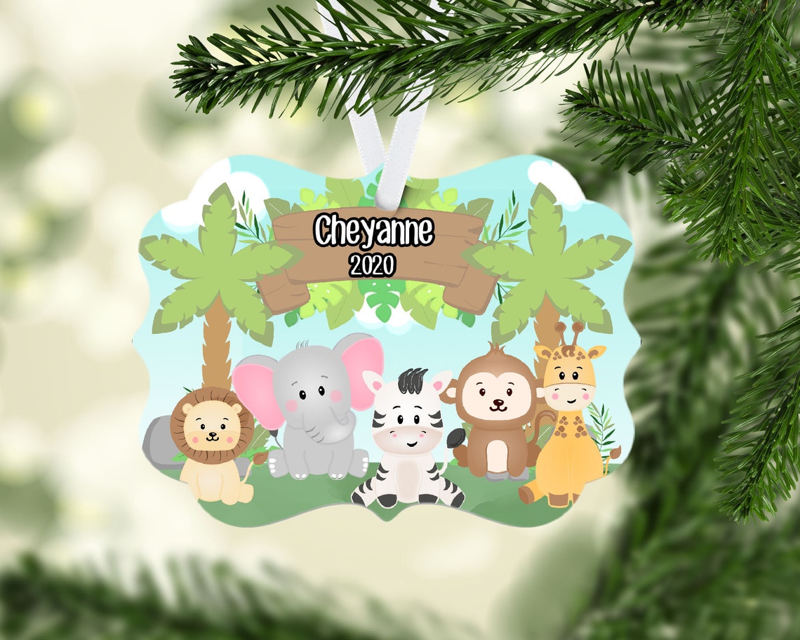 Safari Ornament Personalized Ornament Safari Christmas Gift | Etsy
