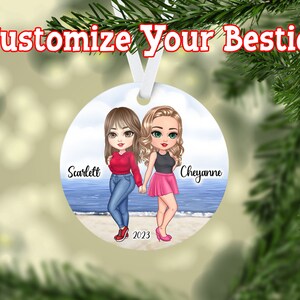 Personalized Best Friend Ornament, Best Friend Ornament, Christmas Gift for Best Friend, Yearly Ornament, Christmas Keepsake