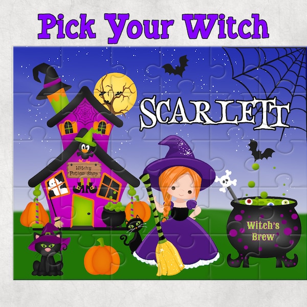 Personalized Halloween Puzzle, Halloween Activity for kids, Halloween gift for kids, Halloween party, Personalized Halloween Item, Halloween