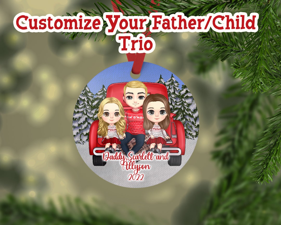 Dad and Daughter Ornament, Dad and Son Ornament, Christmas Gift for Dad, Christmas Gift for Dad