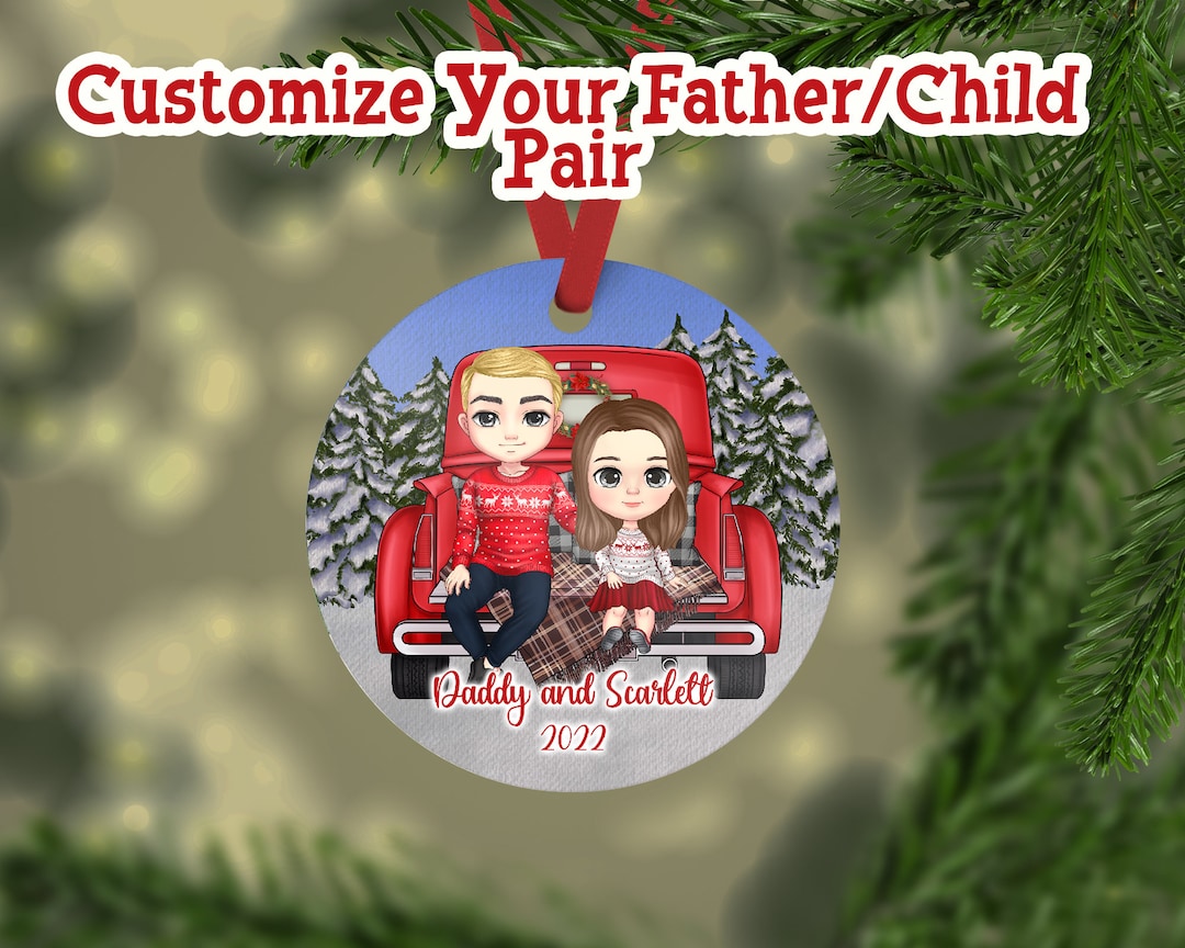 Dad and Daughter Ornament, Dad and Son Ornament, Christmas Gift for Dad, Christmas Gift for Dad