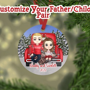 Dad and Daughter Ornament, Dad and Son Ornament, Christmas Gift For Dad, Christmas Gift For Dad From Child, Christmas Ornament For Dad