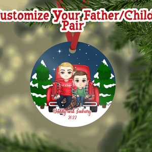 Dad and Daughter Ornament, Dad and Son Ornament, Christmas Gift For Dad, Christmas Gift For Dad From Child, Christmas Ornament For Dad