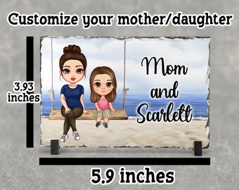 Customized Gift For Mom, Personalized  Gift For Mom, Mom and Daughters Photo Slate, Birthday Gift For Mom From daughter, Mothers Day Gift