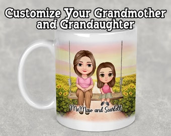 Personalized Coffee Mug for Grandma, Birthday Gift For Grandma, Grandma and granddaughter Coffee Mug, Mug For grandma From child, Grandma