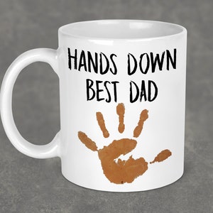 Personalized Handprint Mug, Gift From Kids, Gift For Dad, Gift For Mom, Gift For Grandpa, Gift For Grandma, Handprint Keepsake,