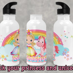 Personalized water bottle for girls, Unicorn gift for girls, Unicorn water bottle, Unicorn present. Water bottle for kids, Unicorn Birthday