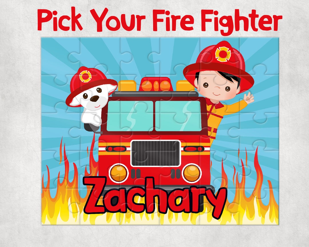 Personalized Fireman Puzzle, Personalized Puzzle for Boys , Fire Truck ...
