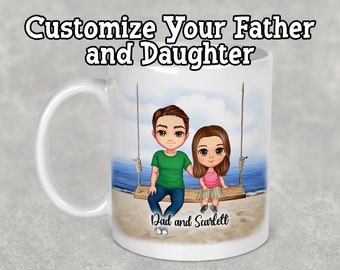 Personalized Coffee Mug for Dad, Birthday Gift For Dad, Father and Daughter Coffee Mug, Mug For Dad From Daughter, Father's Day Mug,