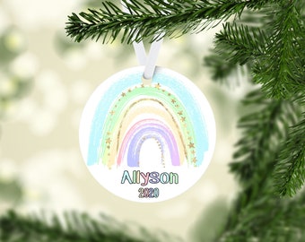 Personalized Rainbow Ornament, Personalized Ornament, Rainbow Ornament, Christmas gift for girls, Rainbow gift, Rainbow stocking stuffer