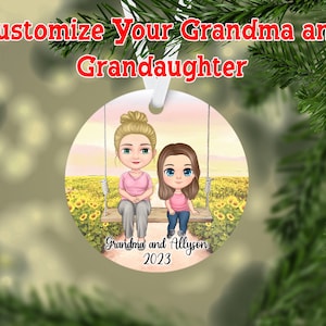 Grandma and Granddaughter Ornament,Christmas Gift For Grandma, Christmas Gift For Grandma from Child,Christmas Gift For Mom,Grandmother gift