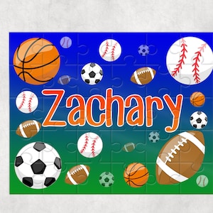 Personalized Sports Puzzle, Personalized Puzzle for kids , Sports birthday party favor, Puzzle for boys , Personalized Puzzle, Sports theme