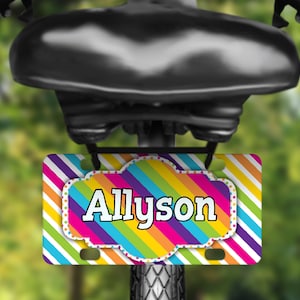 Personalized Bike License Plate, Personalized License plate for kids Cars, Personalized Bike accessories for kids, Birthday Gift for Girls