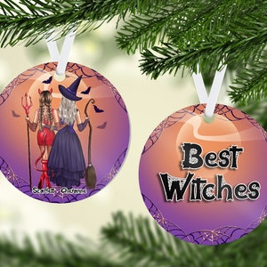 Personalized Best Friend Ornament, Best Friend Ornament, Christmas Gift for Best Friend, Best Witches Ornament, Christmas Keepsake