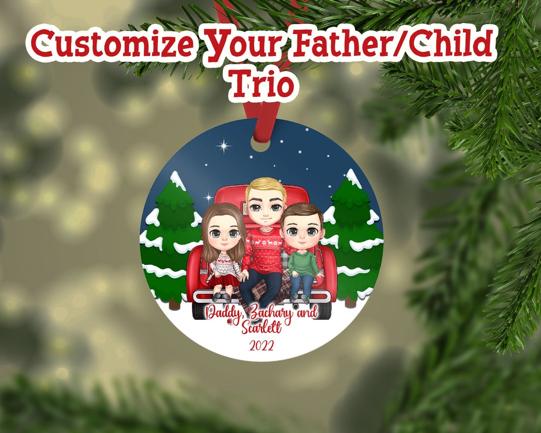 Dad and Daughter Ornament, Dad and Son Ornament, Christmas Gift for Dad, Christmas Gift for Dad