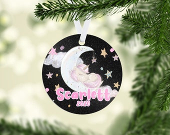 Personalized Unicorn Ornament, Personalized Ornament, Unicorn Ornament, Christmas gift for girls, Unicorn gift, Unicorn stocking stuffer