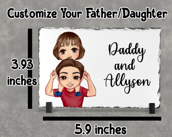 Personalized Gift For Dad, Photo Gift For Dad,Personalized Photo Slate,Gift for Dad From Young Daughter,First Father's Day Gift,Dad Birthday