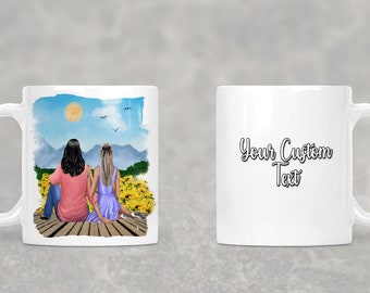 Personalized Coffee Mug for Mom. Mother and Daughter Coffee Mug, Mother and little girls Mug, Gift For Mom From Daughter, Personalized Mug