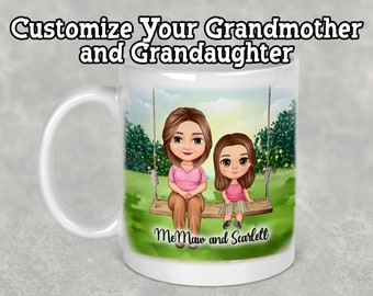 Personalized Coffee Mug for Grandma, Birthday Gift For Grandma, Grandma and granddaughter Coffee Mug, Mug For grandma From child, Grandma