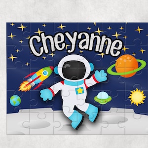 Personalized Astronaut Puzzle, Personalized Puzzle for kids , Space birthday party favor, Puzzle for boys , Personalized Puzzle, Space them