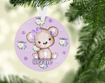 Personalized bear Ornament, Personalized Ornament, Teddy Bear Ornament, Christmas gift for boys, Christmas gift for girls, bear Gift
