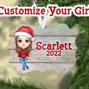 Personalized Christmas Ornament for kids ,Christmas gift for girls, Personalized Ornament For Girls, Gift For Daughter,for Grandaughter