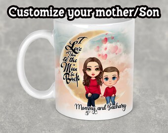 Personalized Coffee Mug for Mom, Birthday Gift For Mom, Mother and Son Coffee Mug, Mug For Mom From Son, Mother's Day Mug