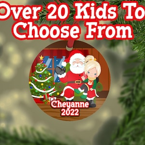 Personalized Christmas Ornament  for kids, Christmas Gift For Kids , Christmas gift for boys, Christmas gift for girls, Child and Santa