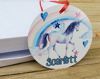 Personalized Unicorn Ornament, Personalized Ornament, Unicorn Ornament, Christmas gift for girls, Unicorn gift, Unicorn stocking stuffer