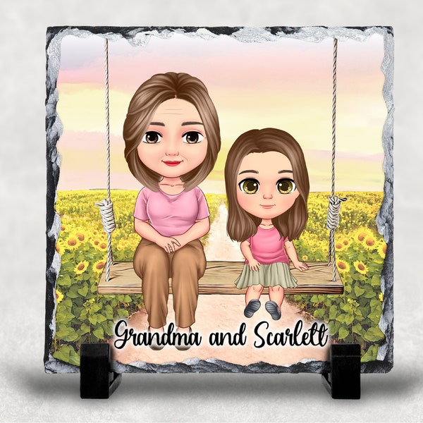 Customized Gift For Grandma, Personalized Christmas Gift For Grandma, Grandma and Granddaughter Photo Gift, Birthday Gift For Grandmother
