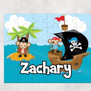 Personalized Pirate Puzzle, Personalized Puzzle for kids , Pirate birthday party favor, Custom Puzzle for kids , Personalized Puzzle