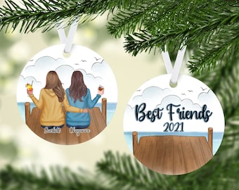 Personalized Best Friend Ornament, Best Friend Ornament, Christmas Gift for Best Friend, Ornament 2021, Christmas Keepsake