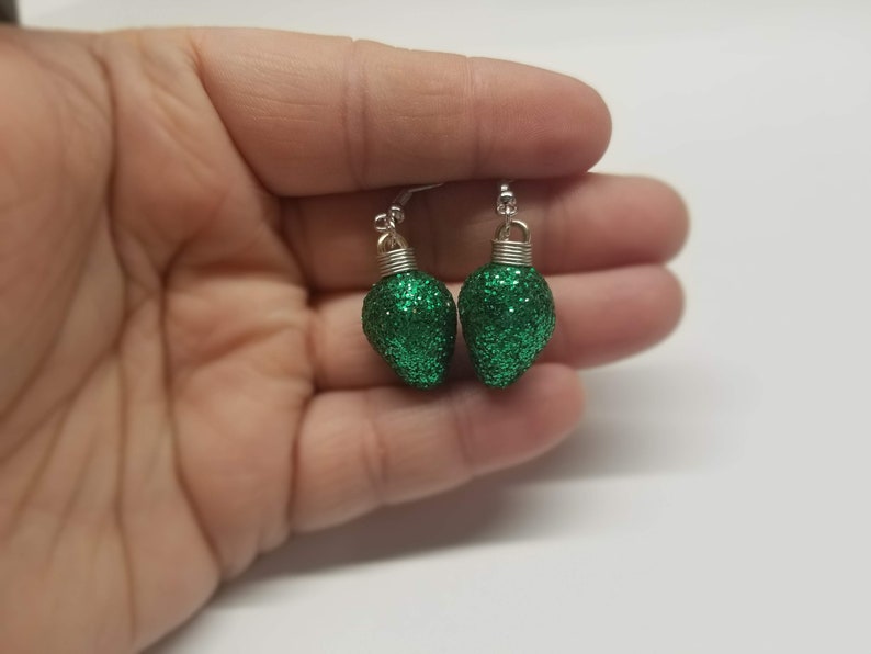 Polymer clay Christmas baubles Christmas Light Earrings -Glitter Bulbs jewelry Ornaments