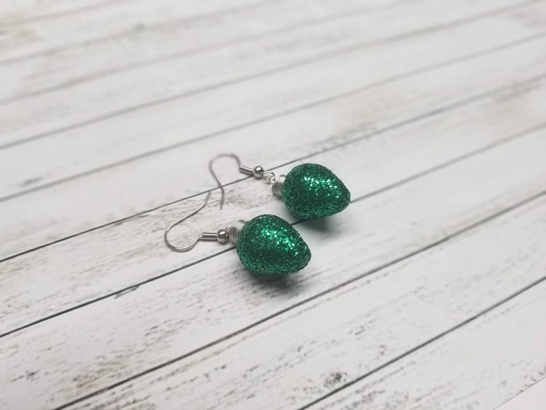Polymer clay Christmas baubles Christmas Light Earrings -Glitter Bulbs jewelry Ornaments