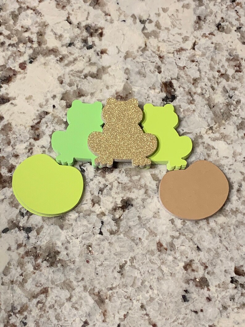 Frog Lily Pad Die Cuts Frog Table Confetti Gold Glitter Etsy