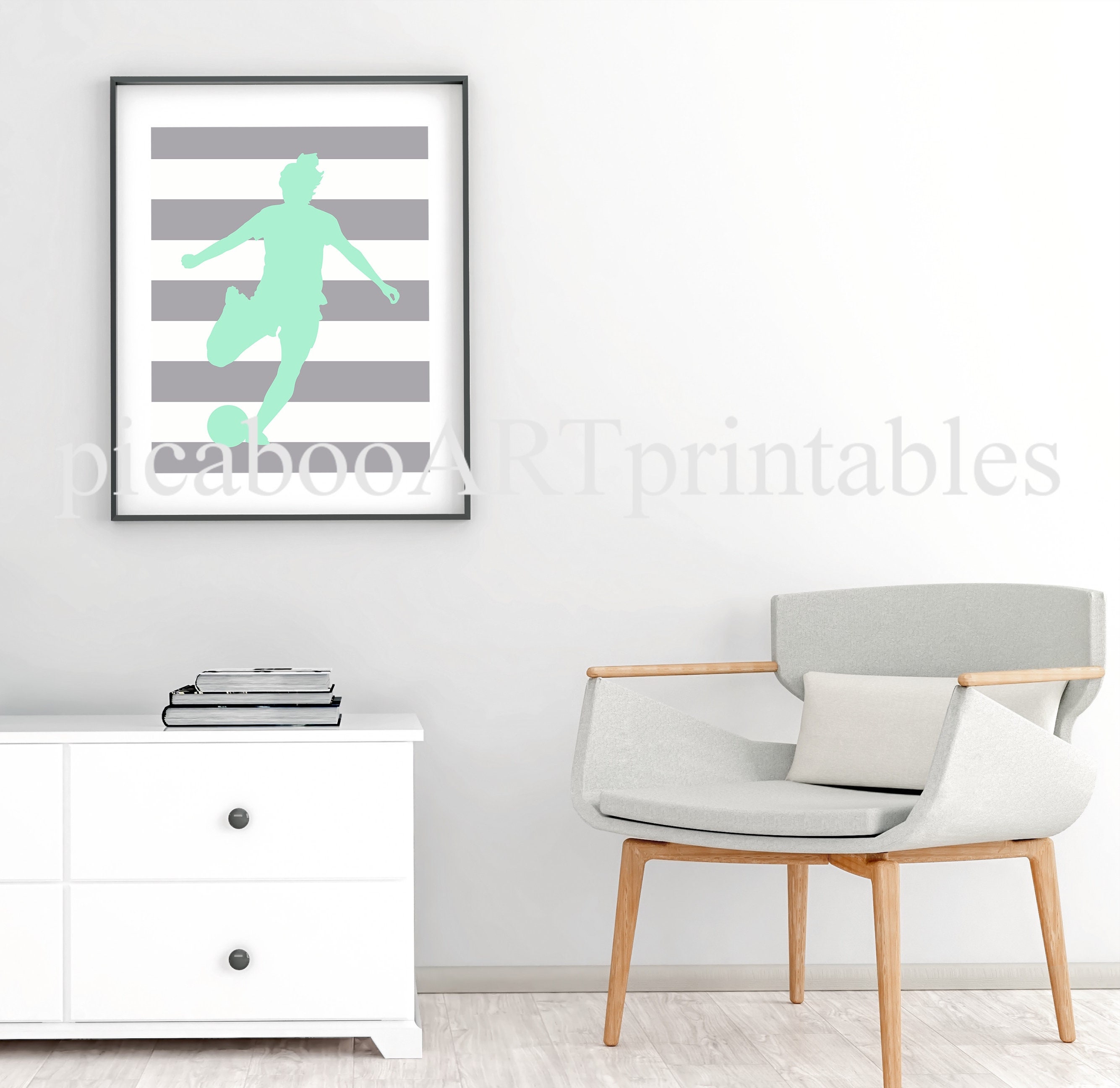 Soccer Girl Set of 6 Images, Female Soccer Wall Art, Soccer Player ...