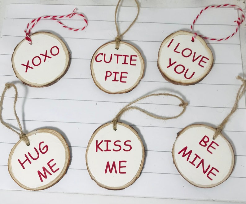 farmhouse ornaments Personalized ornaments wood ornaments farmhouse decor painted wood slice ornaments ornaments