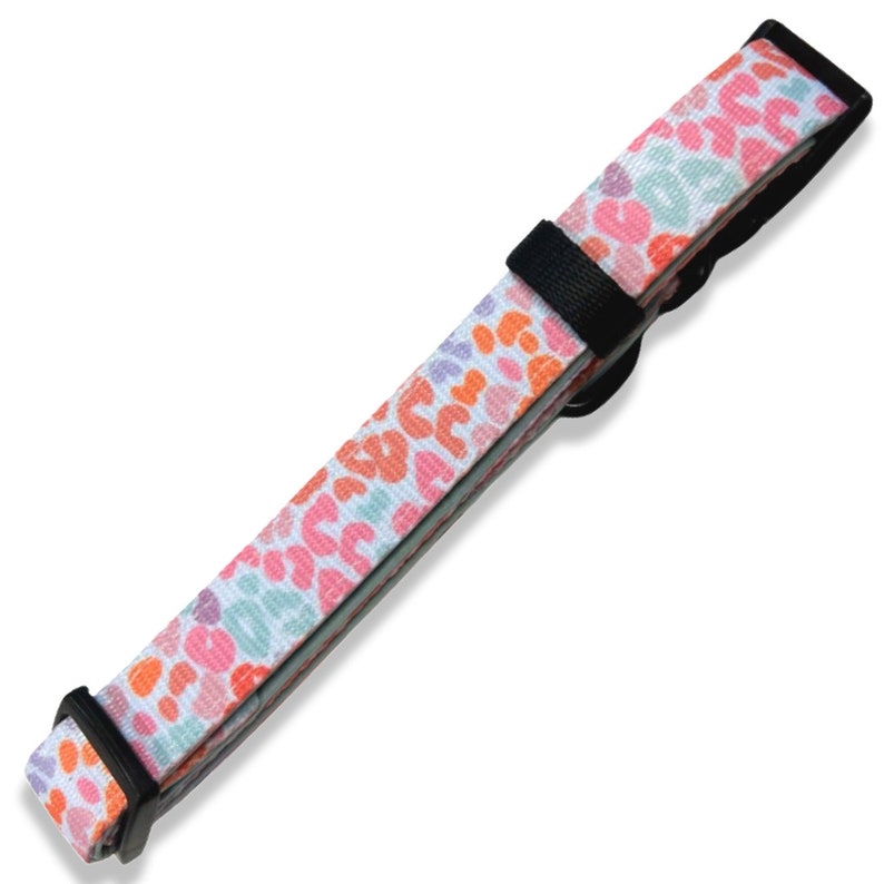 Dog collar pastel leopard print dog collar neoprene new puppy collar comfort designer safety dog collar webbed dog collar animal print image 4