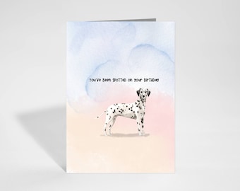 Dog Birthday Card Funny Handmade Greeting Card for Dog Lovers Recycled Card Dalmatian Pun Card Gift Card, Dog Breed