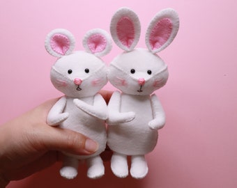 Patron de couture PDF Lapin | Lapin en feutrine | Projet de bricolage, téléchargement numérique