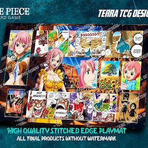 Tapis de jeu personnalisé Rebecca One Piece TCG pour le leader du jeu de cartes à collectionner One Piece, Rebecca Stitched Edge OPTCG